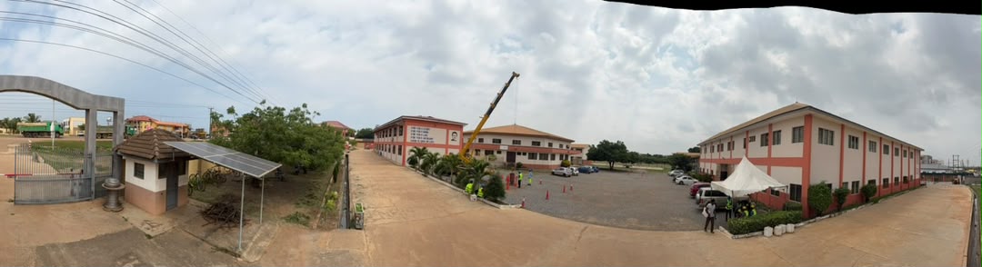 Panoramic view of Don Bosco Technical Institute Ashaiman campus and workshop buildings
