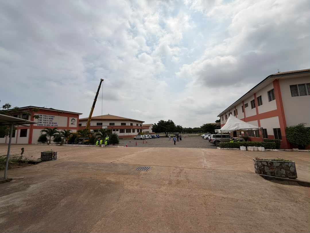 Main campus grounds and workshop facilities at Don Bosco Technical Institute, Ashaiman